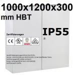 Doppeltür Schaltschrank 1000x1200x300 mm HBT 2-türig IP55 Stahlblech mit verzinkter Montageplatte